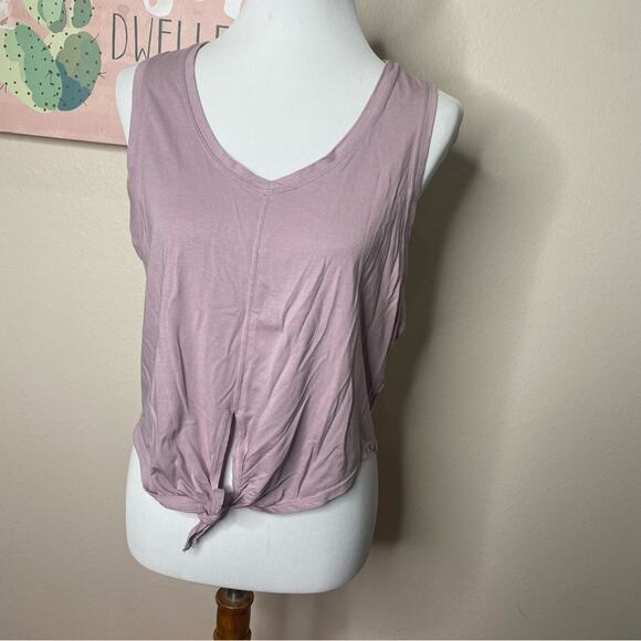 Zyia Lilac Front Tie Tank Top - Picture 1 of 9
